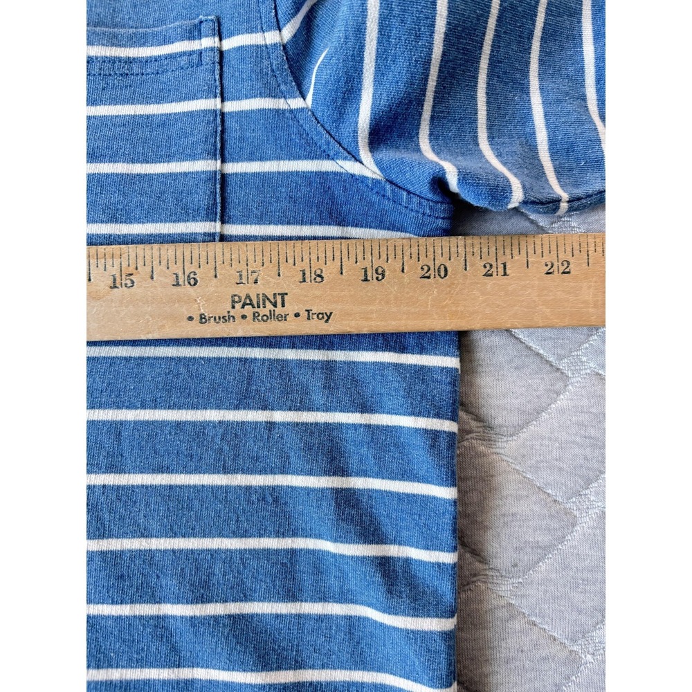 Quaker Marine Supply Polo Shirt Mens Small Blue Stripe Heavyweight Long Sleeve - Picture 10 of 10